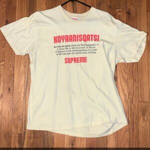 Supreme Cream Tee with Red Graphic